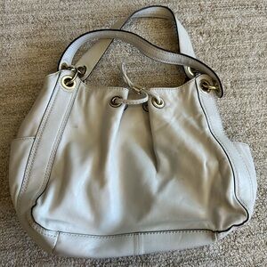 White Michael Kors Purse w/ Gold Lining